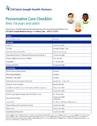 Preventative Care Checklist